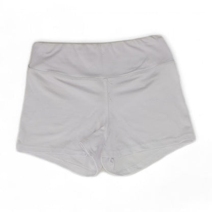 White Solid Active Shorts