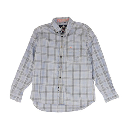 Blue Plaid Long Sleeve Button Down