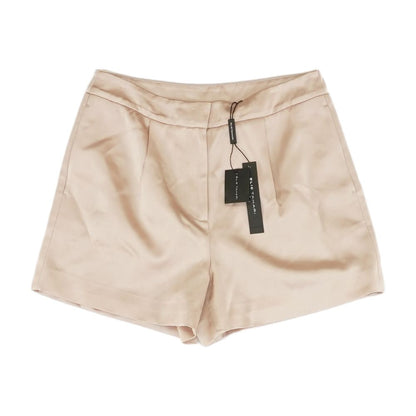 Beige Solid Shorts