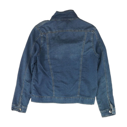 Blue Solid Denim Jacket