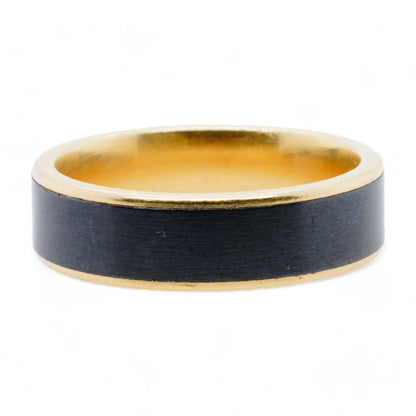 14K Gold And Black Titanium Band