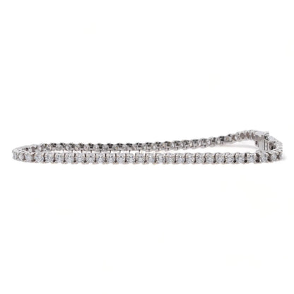 14K White Gold Round Diamond Tennis Bracelet