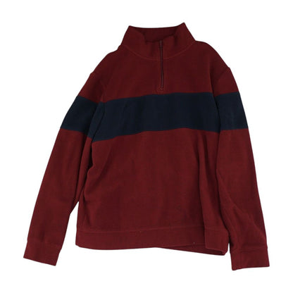 Burgundy Striped 1/4 Zip Pullover