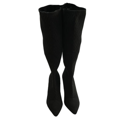 Vapour Black Knee High Boots