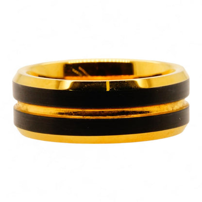 Gold Tone And Brown Tungsten Band