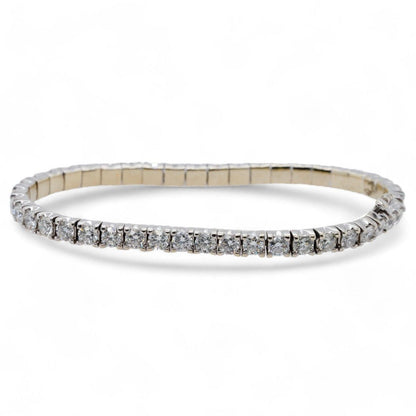 14K White Gold Round Diamond Tennis Bracelet