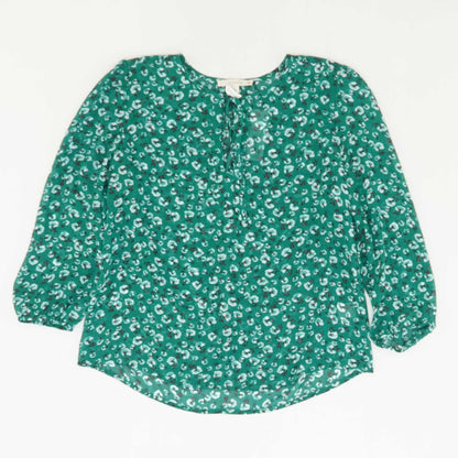 Green Floral 3/4 Sleeve Blouse