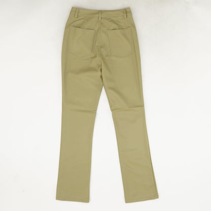 Khaki Solid Dress Pants