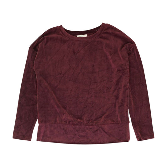 Burgundy Solid Crewneck Knit Top