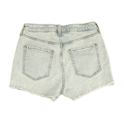 Blue Solid Denim Shorts