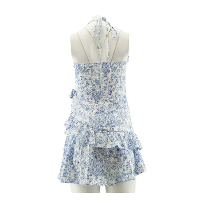 Blue Floral Mini Dress