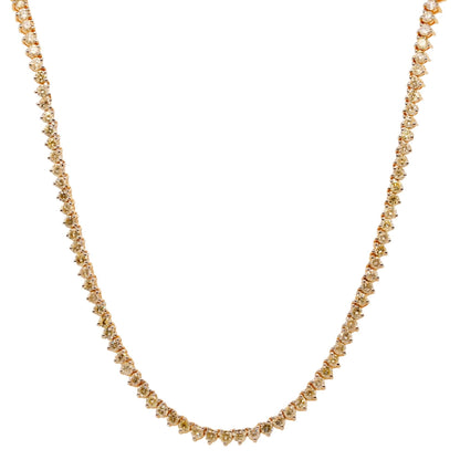 14K Gold Round Diamond Tennis Necklace