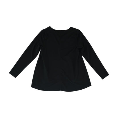 Black Solid Long Sleeve Blouse