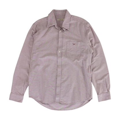 Purple Solid Long Sleeve Button Down