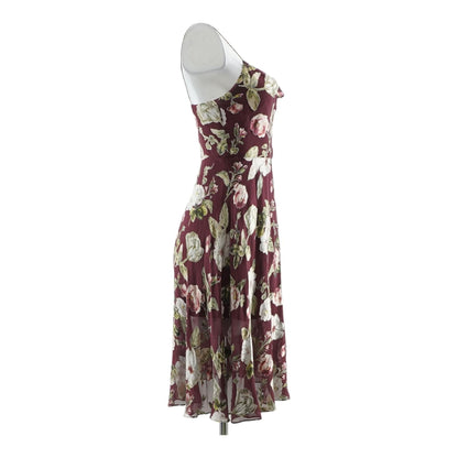 Maroon Floral Midi Dress