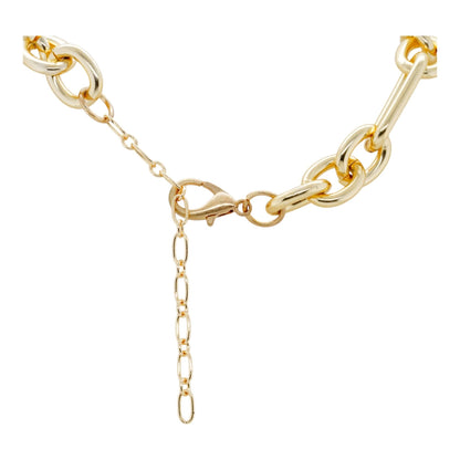 Gold Tone Paper Clip Chain Necklace