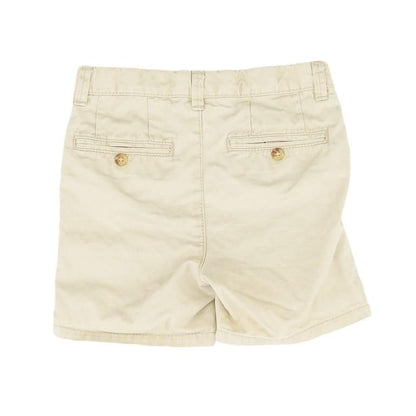 Beige Solid Khaki Shorts