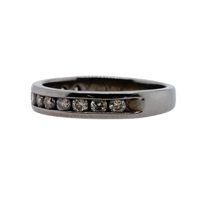 14K White Gold Black Rhodium Plated Diamond Band