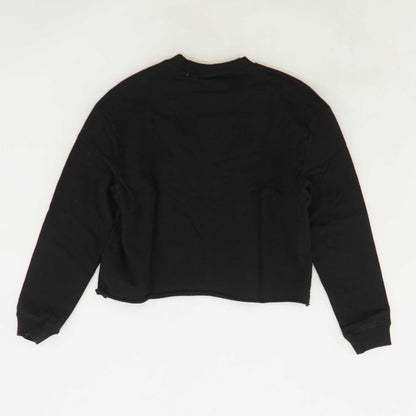 Black Solid Crewneck Sweater