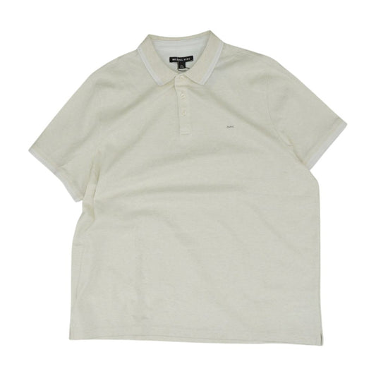 Beige Solid Short Sleeve Polo