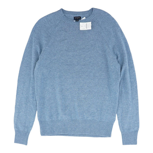 Blue Solid Crewneck Sweater