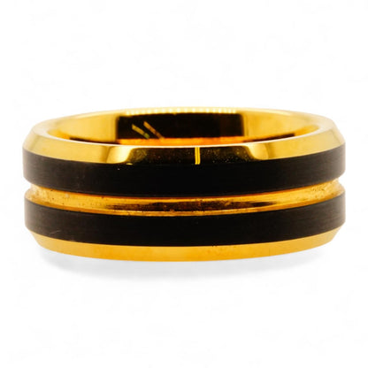 Gold Tone And Brown Tungsten Band