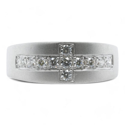 Platinum Matte Finish Diamond Band