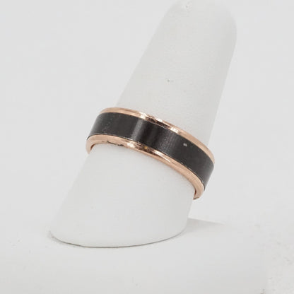 14K Rose Gold Band with Titanium Center