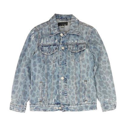 Blue Animal Print Denim Jacket