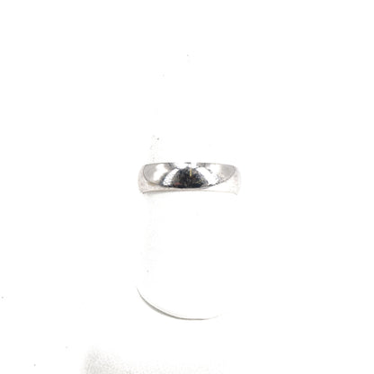 14K White Gold Half Round Band