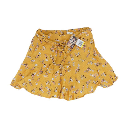 Yellow Floral Mini Skirt