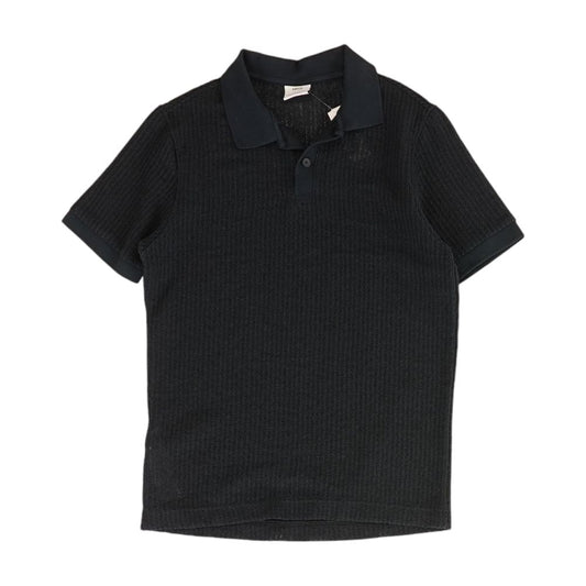 Black Solid Short Sleeve Polo