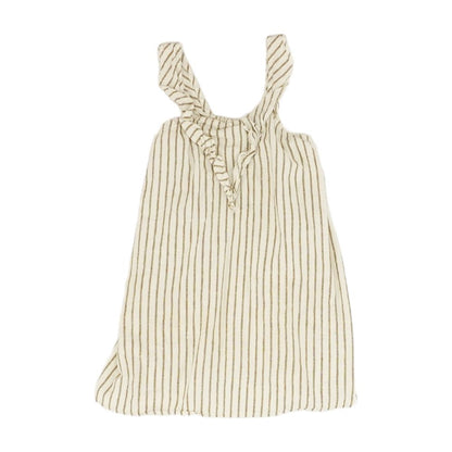 Beige Striped Mini Dress