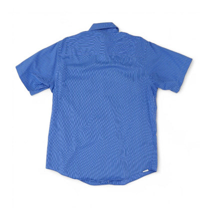 Blue Striped Short Sleeve Button Down