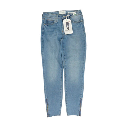 Blue Solid High Rise Skinny Leg Jeans