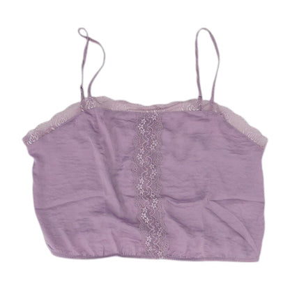 Mauve Embroidery DetailCropped Tank