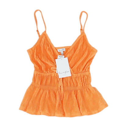 Neon Orange Solid Cropped Camisole