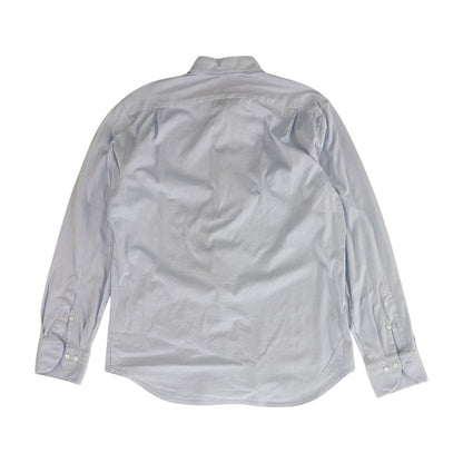 Blue Solid Long Sleeve Button Down