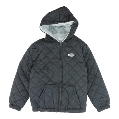 Black Solid Puffer Jacket