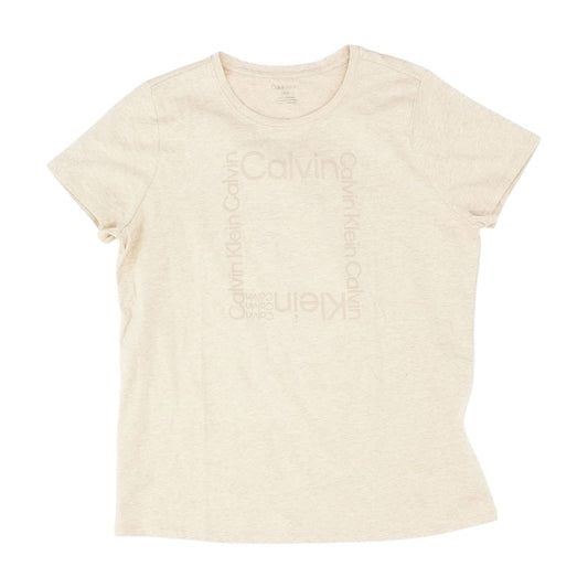 Tan Solid Graphic/logo T-Shirt