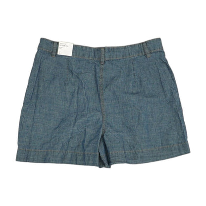 Blue Solid Denim Shorts