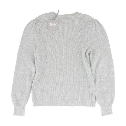 Gray Solid Crewneck Sweater