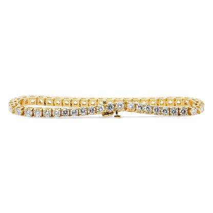 14K Gold Round Diamond Tennis Bracelet