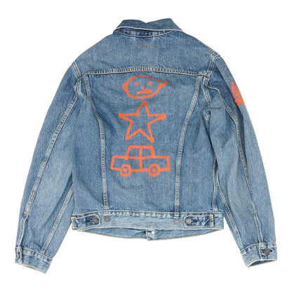 Blue Solid Denim Jacket