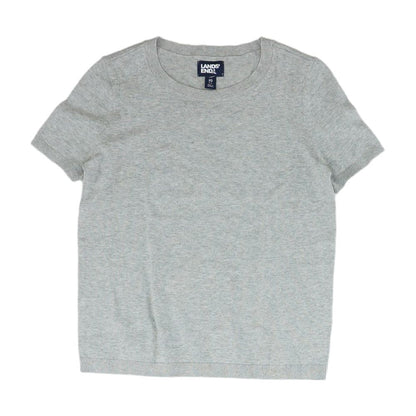 Gray Solid Crewneck Knit Top