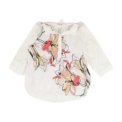 White Floral 3/4 Sleeve Blouse