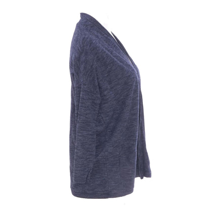 Blue Solid Cardigan Sweater