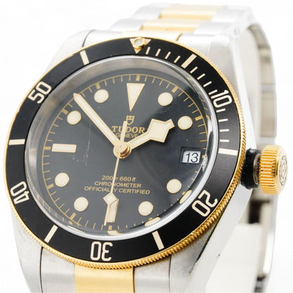 Men's Two Tone Heritage Black Bay Automatic Stainless Steel Watch