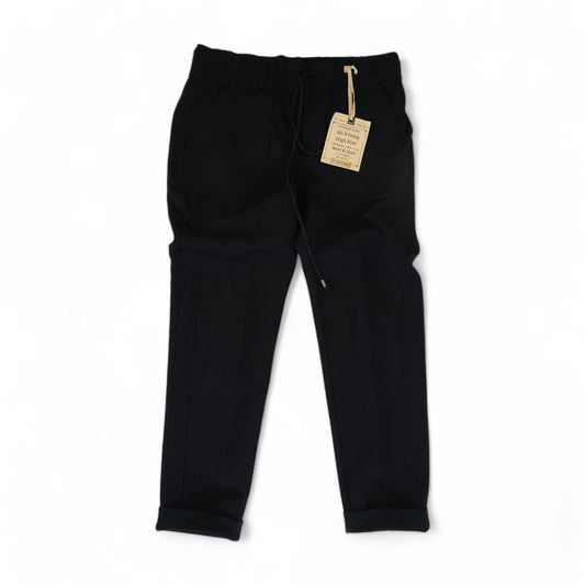 Black Solid Active Pants