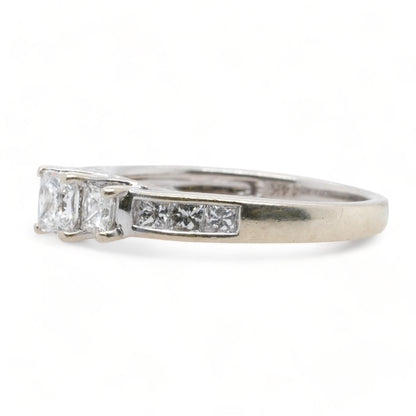 14K White Gold Princess Cut Diamond Engagement Ring